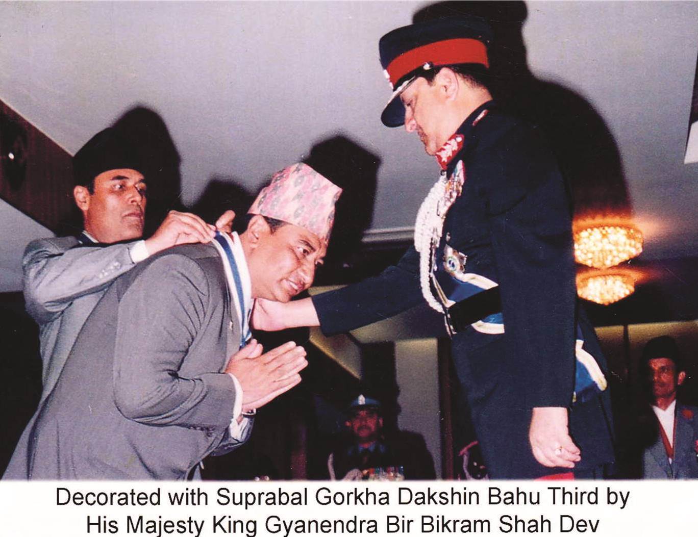 1750838570_Decorated-with-Suprabal-Gorkha-Dakshin-Bahu-Third-by-His-Majesty-King-Gyanendra-Bir-Bikram-Shah-Dev.jpg